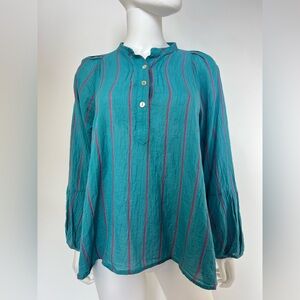 Pietsie Atlin Top Artisan Balloon Sleeve Blouse |‎ Size Small